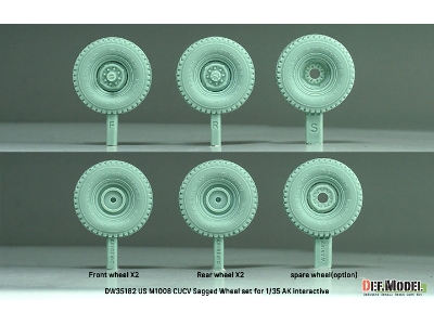 Us M1008 Cucv - Sagged Wheel Set (For Ak Interactive Kits) - image 6