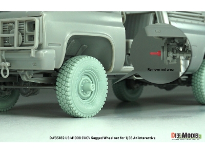 Us M1008 Cucv - Sagged Wheel Set (For Ak Interactive Kits) - image 9