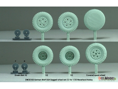 German Wolf Ssa - Sagged Wheel Set 2 (For Neverland Hobby Kits) - image 3