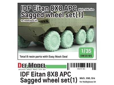 Idf Eitan 8x8 Apc - Sagged Wheel Set / Michelin Xml (For Hobby Boss Kits) - image 1