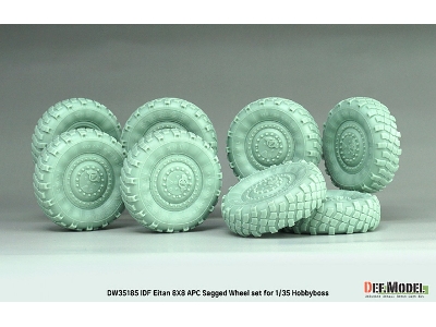 Idf Eitan 8x8 Apc - Sagged Wheel Set / Michelin Xml (For Hobby Boss Kits) - image 6
