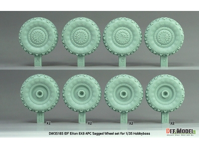 Idf Eitan 8x8 Apc - Sagged Wheel Set / Michelin Xml (For Hobby Boss Kits) - image 9