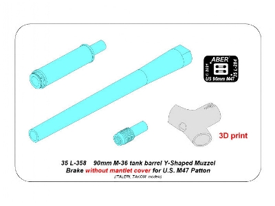 90 mm M-36 tank barrel Y-Shaped Muzzel Brake without mantlet cover for U.S. M47 Patton - image 15