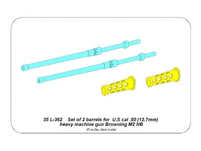 Set of 2 barrels for  U.S cal .50 (12,7mm) heavy machine gun Browning M2 HB - image 5