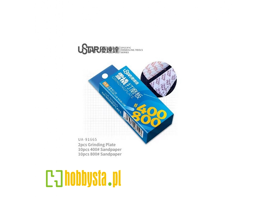 Grinding Plate (2 Pcs) With Sandpaper 400# + 800# (10+10 Pcs) - image 1