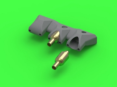 Curtiss P-40 L, N Early - 4 X Browning .50 Blast Tubes With Adapter & Gunsight & Pitot Tube (For Eduard) - image 3
