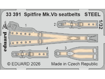 Supermarine Spitfire Mk.Vb - Steel Seatbelts (For Kotare Kits) - image 1
