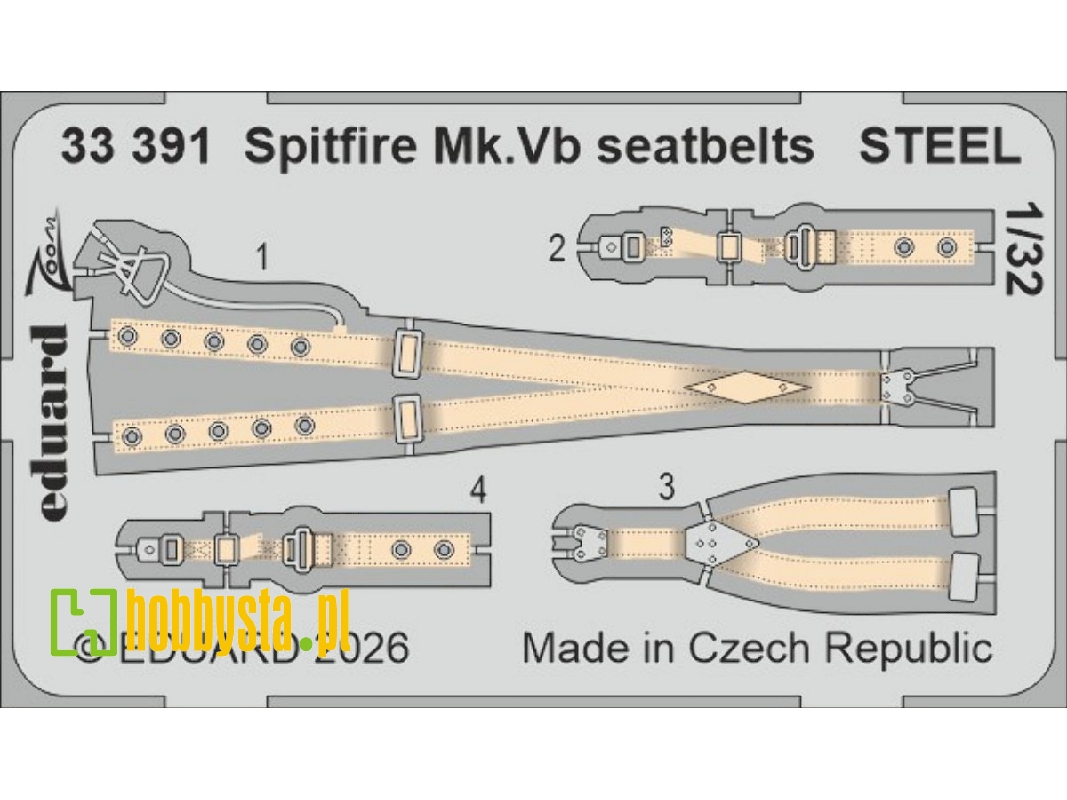 Supermarine Spitfire Mk.Vb - Steel Seatbelts (For Kotare Kits) - image 1