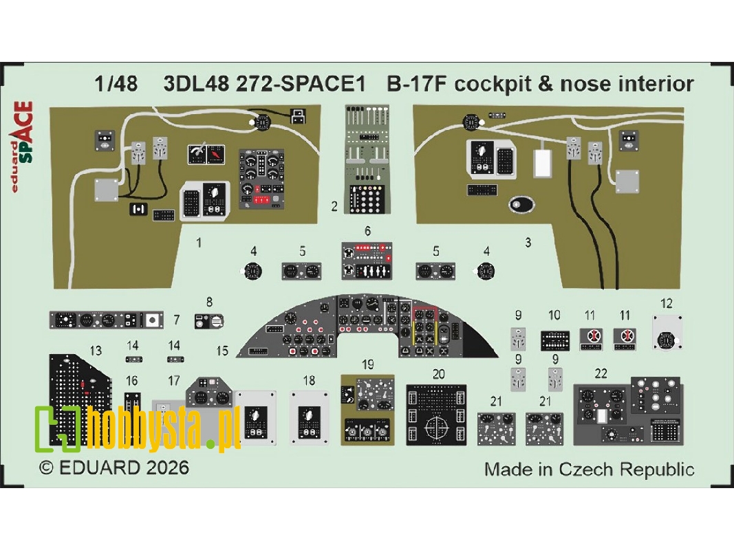 Boeing B-17 F - Cockpit & Nose Interior Space Set (For Revell Kits) - image 1