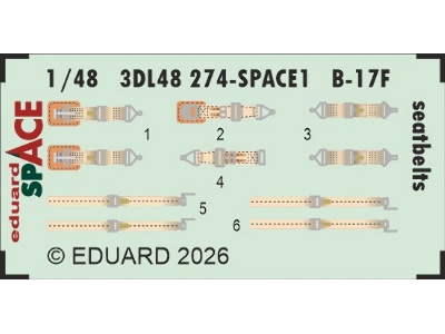 Boeing B-17 F - Seatbelts Space Set (For Revell Kits) - image 1