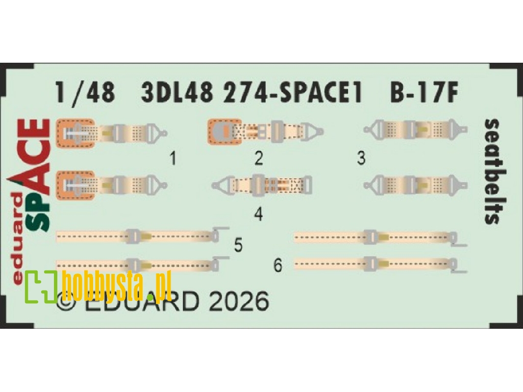 Boeing B-17 F - Seatbelts Space Set (For Revell Kits) - image 1