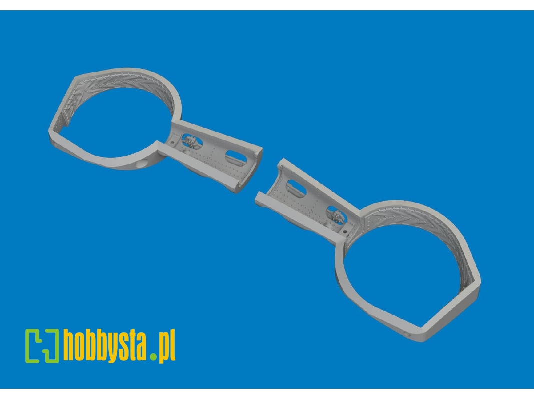 Messerschmitt Bf-109 G - Wheel Bays Angular (For Eduard Kits / 3d-printed) - image 1