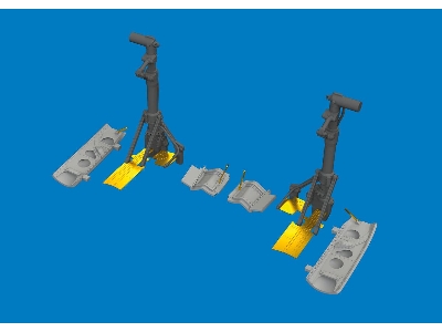 Curtiss P-40 K - Undercarriage Legs (For Eduard Kits / 3d-printed) - image 1