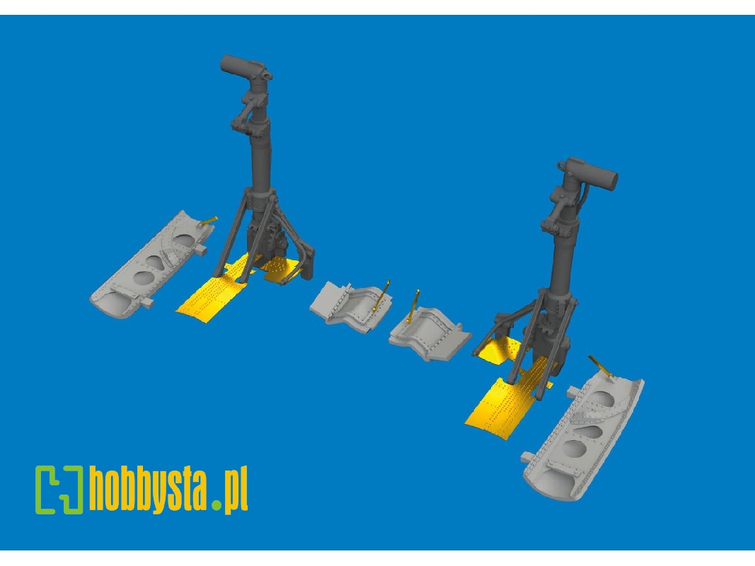 Curtiss P-40 K - Undercarriage Legs (For Eduard Kits / 3d-printed) - image 1