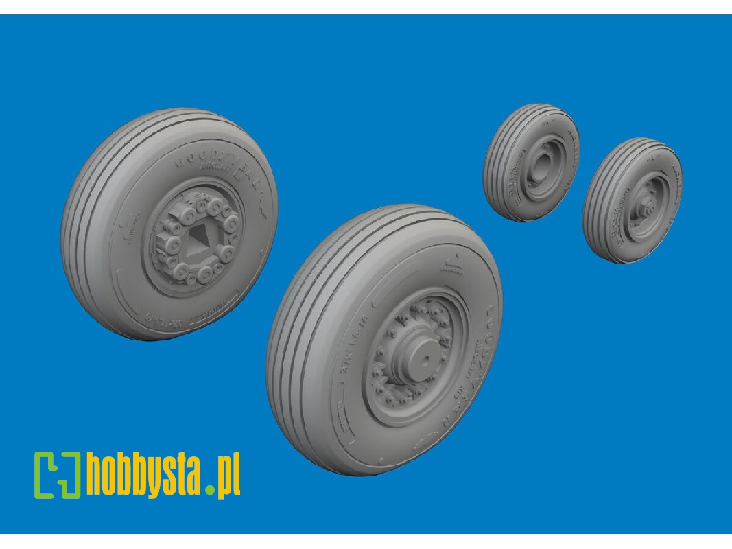 Grumman F-14 D Tomcat - 3d-printed Wheels Set (For Tamiya Kits) - image 1