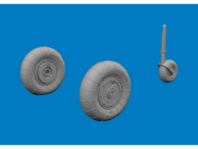 Messerschmitt Bf-109 K-4 - 3d-printed Wheels Set (For Eduard Kits) - image 2