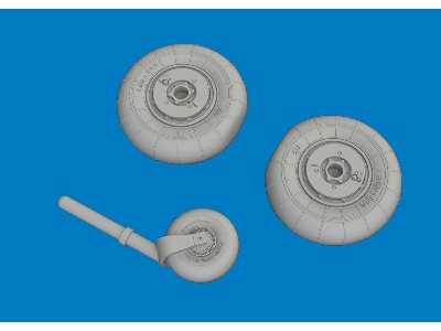 Messerschmitt Bf-109 K-4 - 3d-printed Wheels Set (For Eduard Kits) - image 3