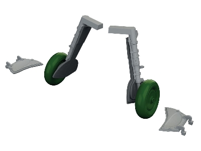 Messerschmitt Bf-109 K-4 - 3d-printed Undercarriage Legs (For Eduard Kits) - image 1