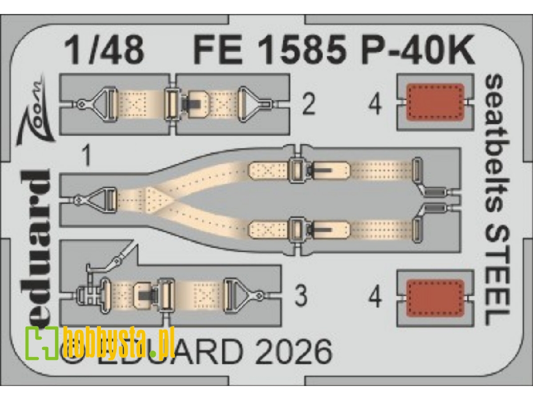 Curtiss P-40 K - Seatbelts Steel Zoom Set (For Eduard Kits) - image 1