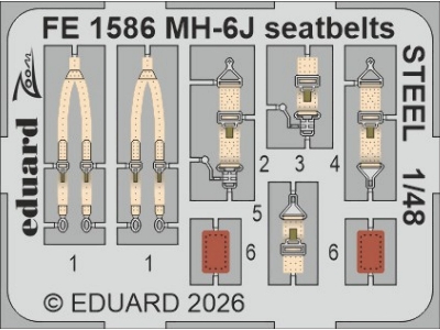 Hughes Mh-6 J - Seatbelts Steel Zoom Set (For Icm Kits) - image 1