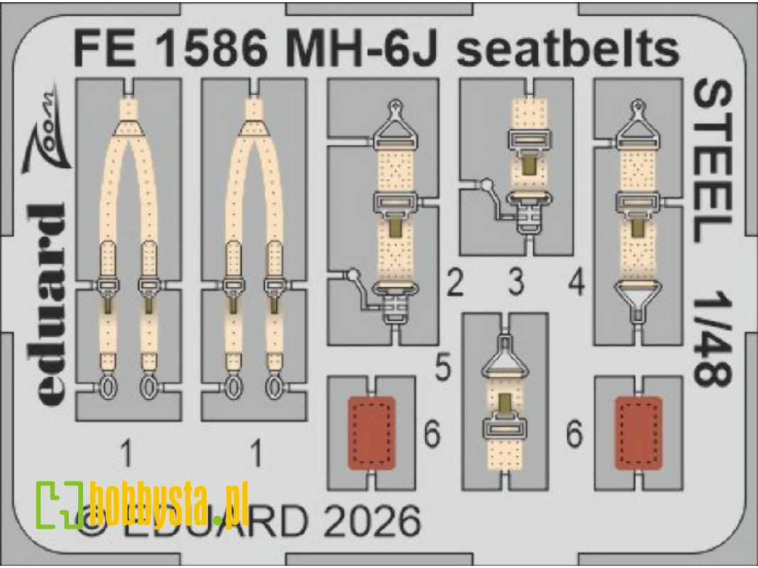 Hughes Mh-6 J - Seatbelts Steel Zoom Set (For Icm Kits) - image 1