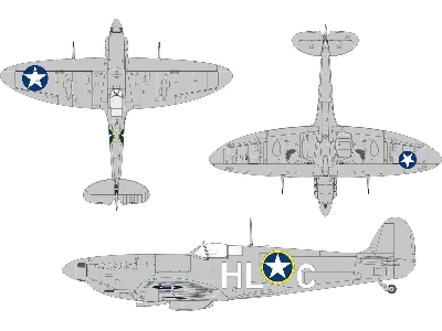 Supermarine Spitfire Mk.Vb Early - Us National Insignia Mask Set (For Kotare Kits) - image 1