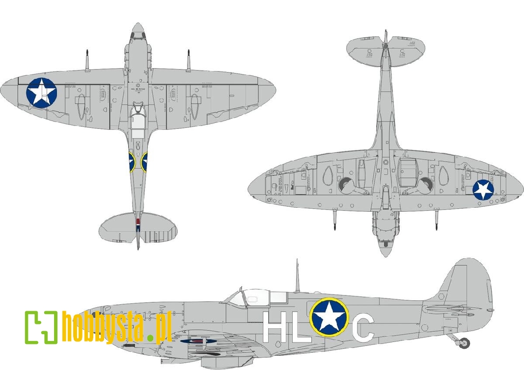 Supermarine Spitfire Mk.Vb Early - Us National Insignia Mask Set (For Kotare Kits) - image 1
