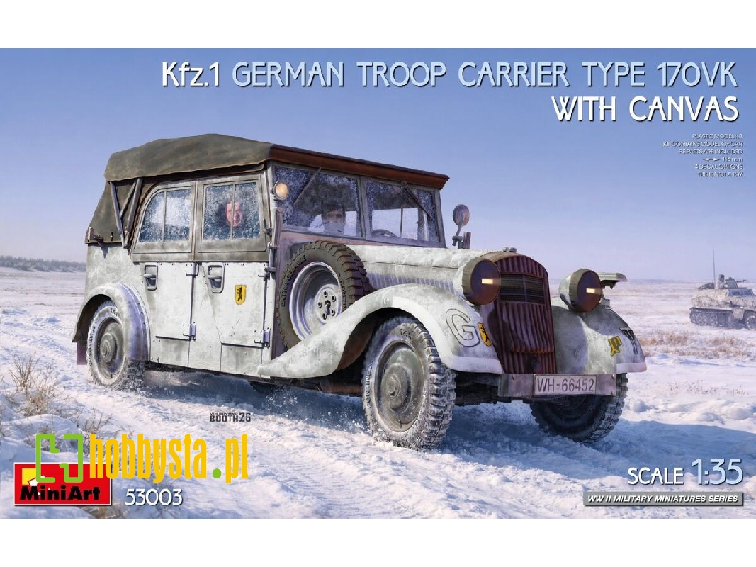 Kfz.1 German Troop Carrier Type 170vk With Canvas - image 1