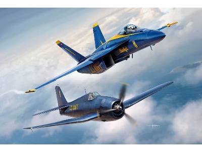 Boeing F/A-18 E Super Hornet & Grumman F6f-5 Hellcat - Blue Angels 80 Years - image 1
