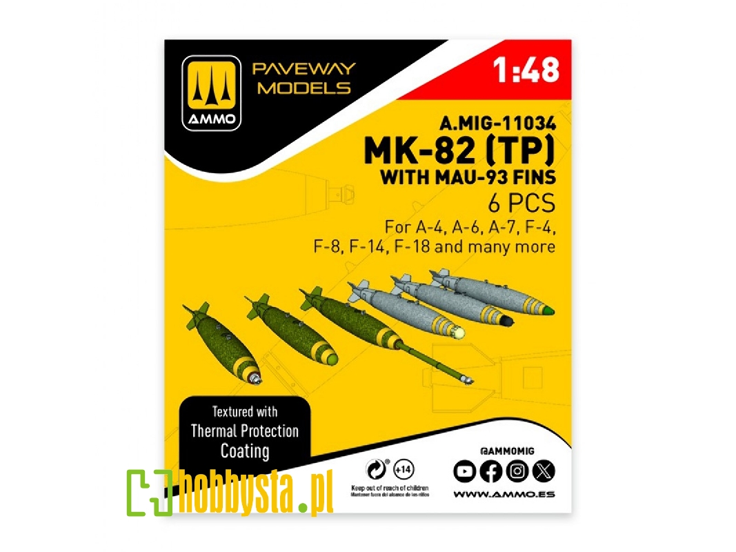 Mk.82 With Thermal Protection And Mau-93 Fin (6 Pcs / 3d-printed) - image 1