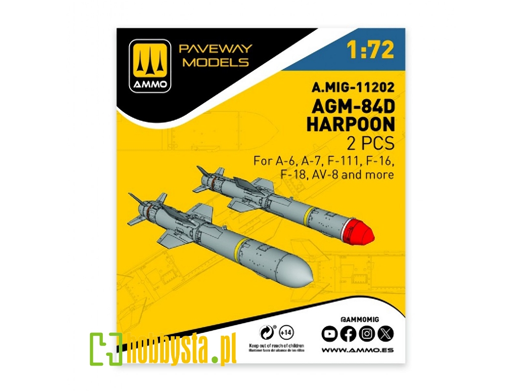 Agm-84 D Harpoon (2 Pcs / 3d-printed) - image 1