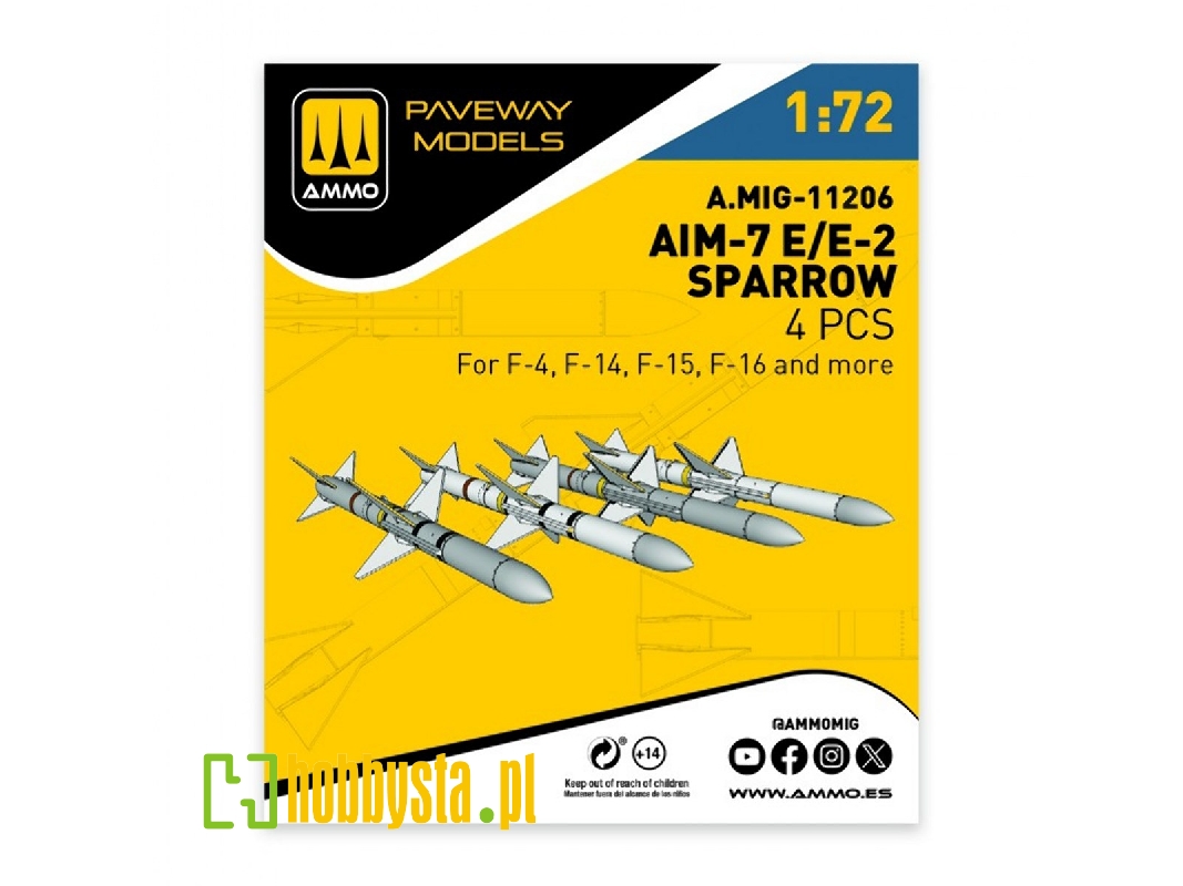 Aim-7 E/E2 Sparrow (4 Pcs / 3d-printed) - image 1