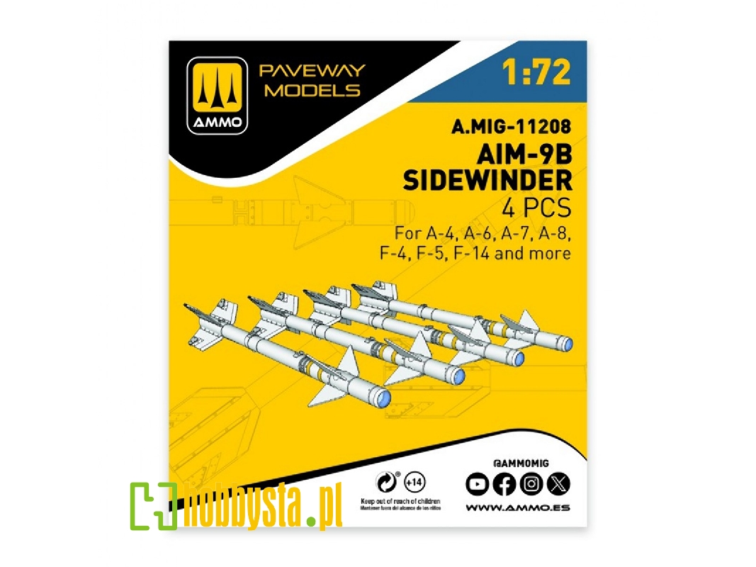 Aim-9 B Sidewinder (4 Pcs / 3d-printed) - image 1