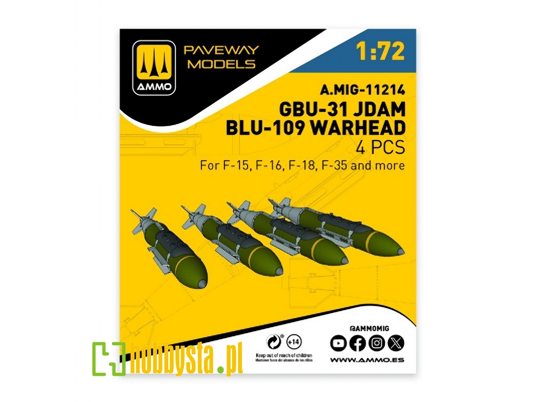 Gbu-31 Jdam / Blu-109 Warhead (4 Pcs / 3d-printed) - image 1