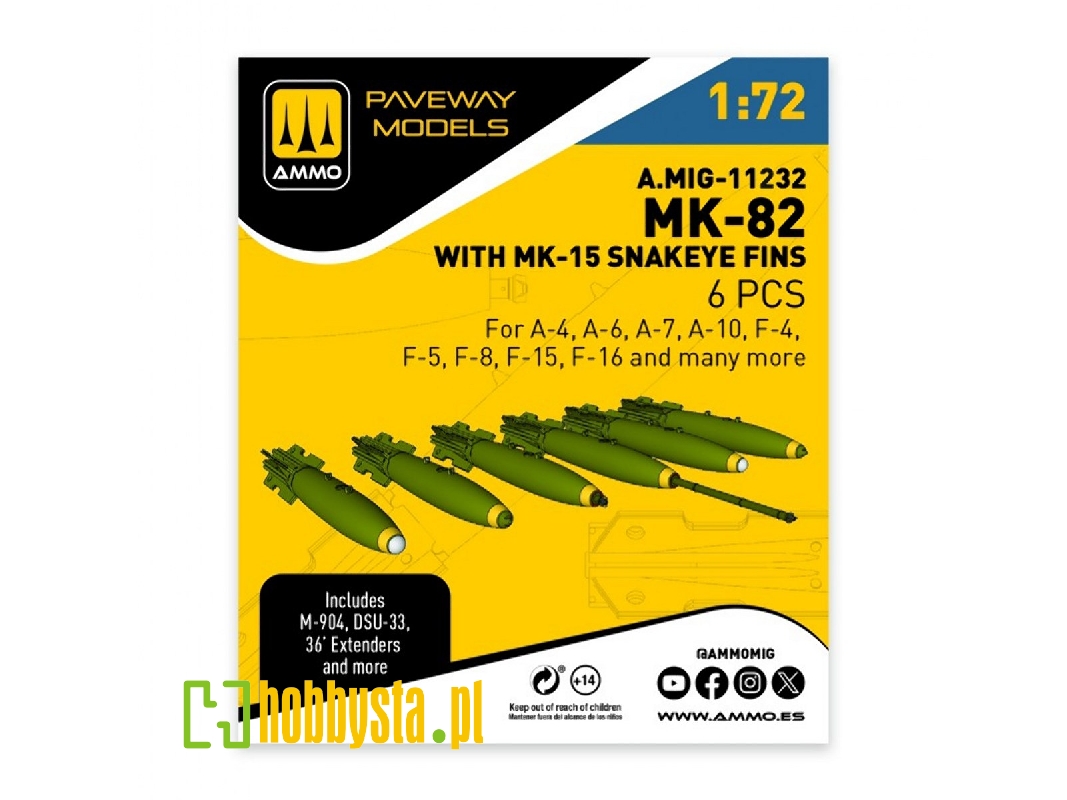 Mk.82 With Mk.15 Snakeye Fin (6 Pcs / 3d-printed) - image 1