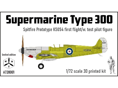 Supermarine Spitfire Prototype K5054 - Stage 1 (First Flight With Test Pilot Figure) - image 1