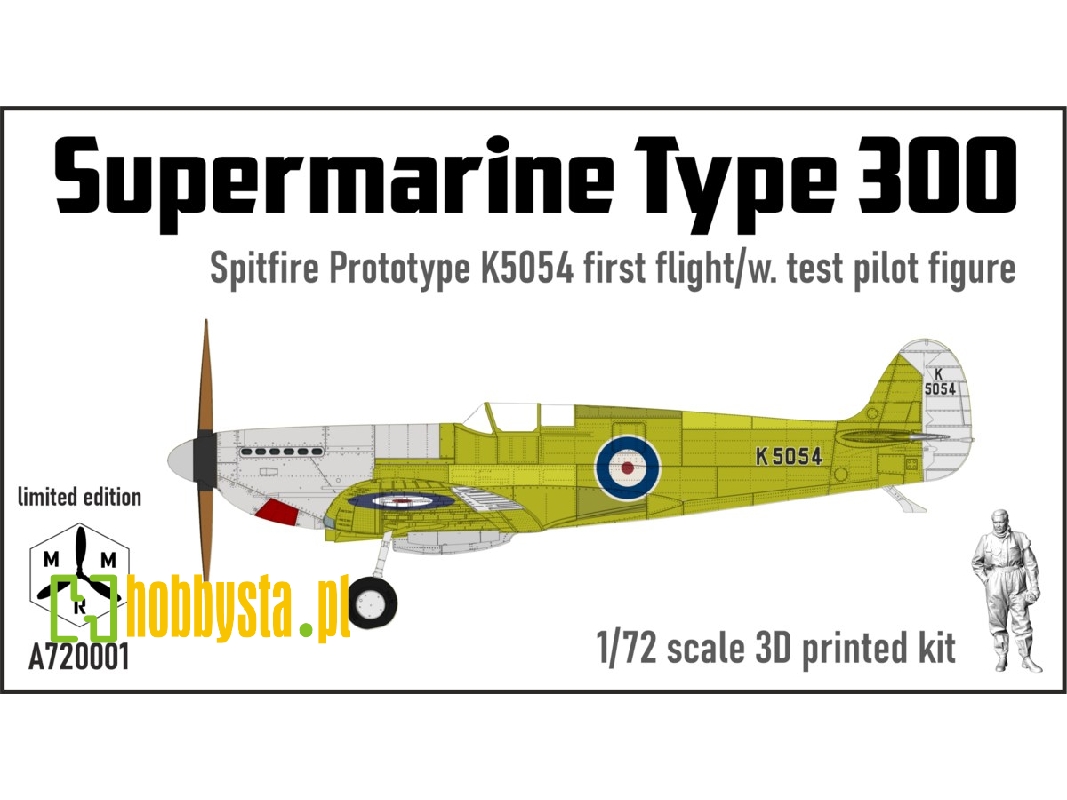 Supermarine Spitfire Prototype K5054 - Stage 1 (First Flight With Test Pilot Figure) - image 1
