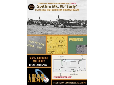 Supermarine Spitfire Mk.Vb Early Version - Airbrush Maks Set (For Kotare Kits) - image 1