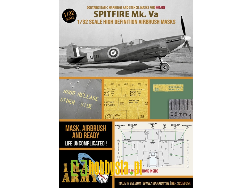 Supermarine Spitfire Mk.Va - Airbrush Maks Set (For Kotare Kits) - image 1