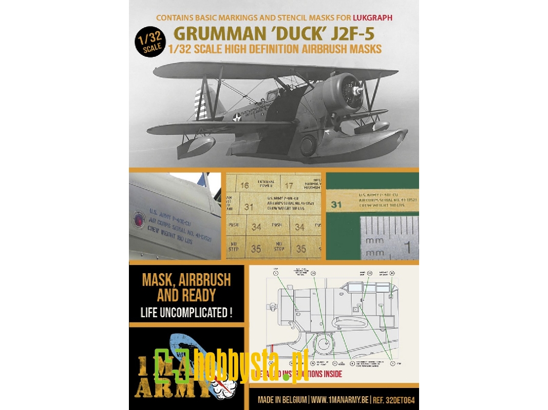Grumman Duck J2f-5 - Airbrush Maks Set (For Lukgraph Kits) - image 1
