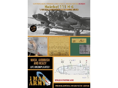Heinkel He-111h-6 - Airbrush Maks Set (For Border Model Kits) - image 1