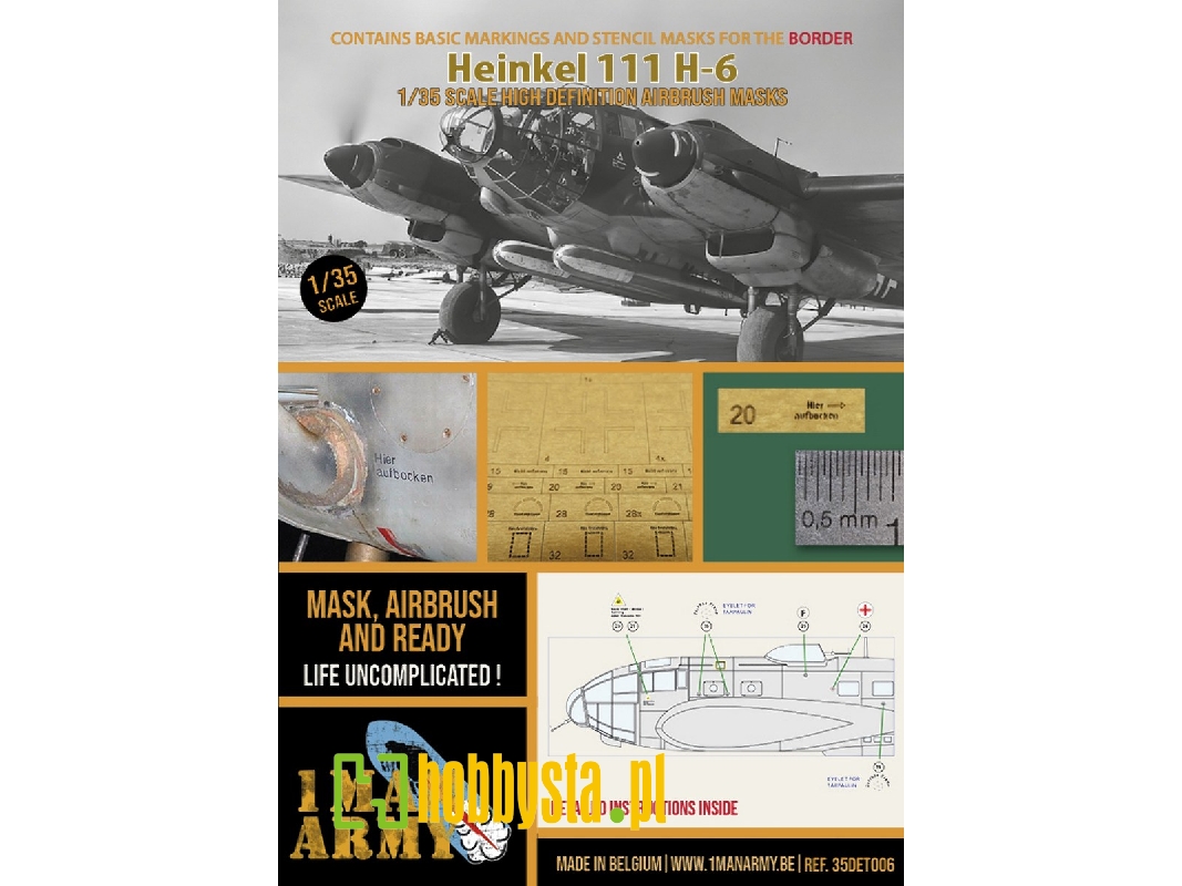 Heinkel He-111h-6 - Airbrush Maks Set (For Border Model Kits) - image 1