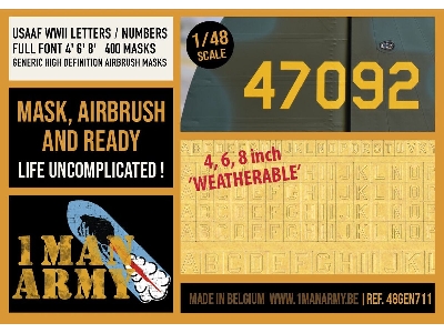 Usaaf Wwii Letters / Numbers Full Font 4' 6' 8' Generic Set - image 1