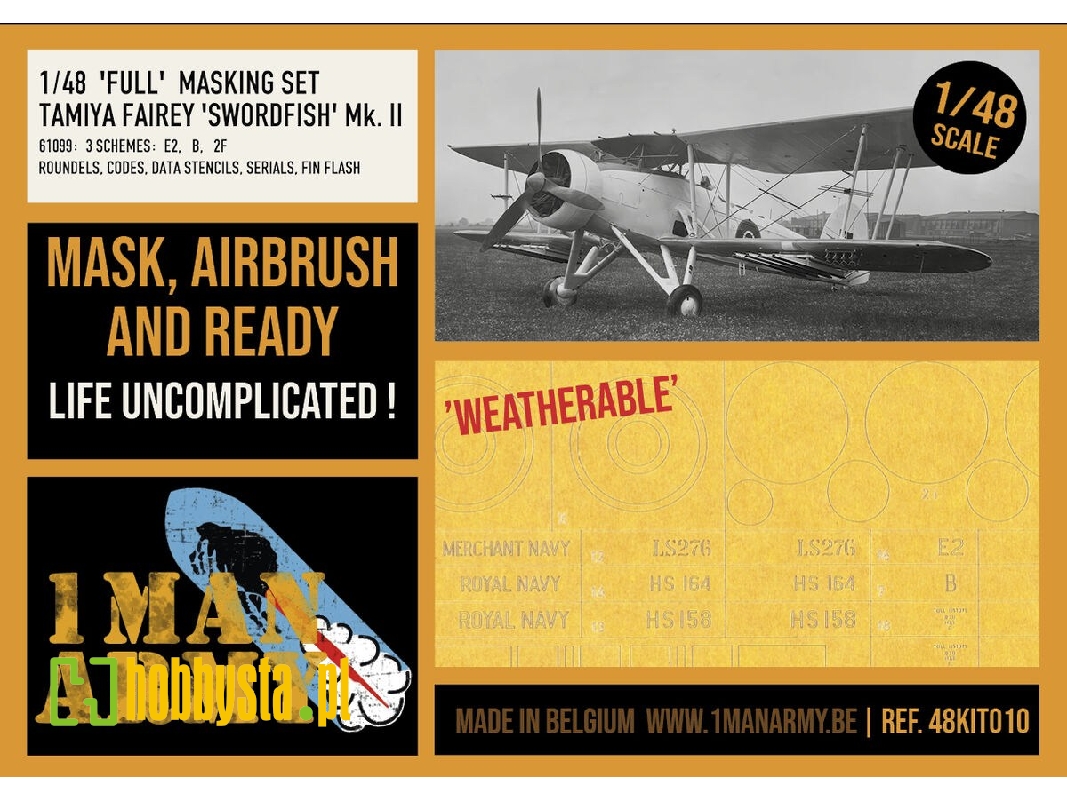 Fairey Swordfish Mk.Ii - Full Airbrush Maks Set (For Tamiya Kits) - image 1