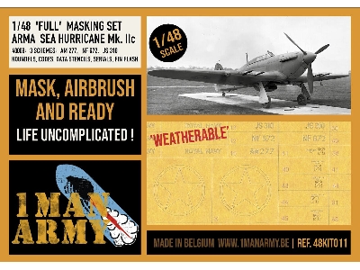Hawker Sea Hurricane Mk.Iic - Full Airbrush Maks Set (For Arma Hobby Kits) - image 1