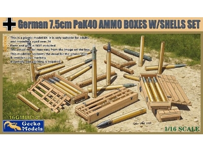 German 7,5 Cm Pak 40 Ammo Boxes W/Shells Set - image 1
