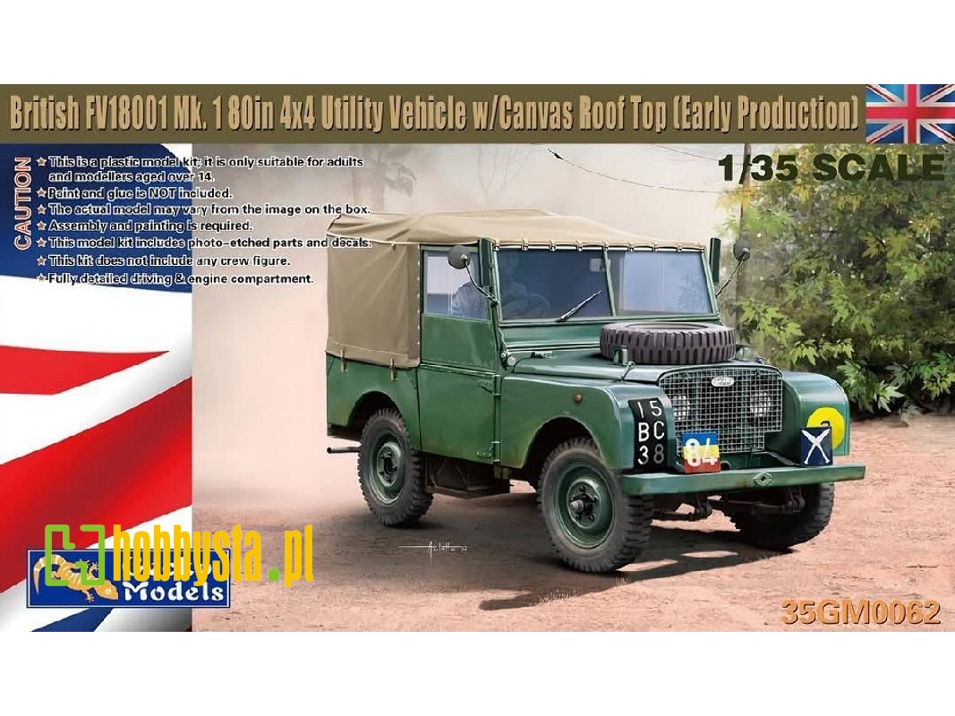 British Fv18001 Mk.1 80in 4x4 Utility Vehicle W/ Canvas Roof Top (Early Prod.) - image 1