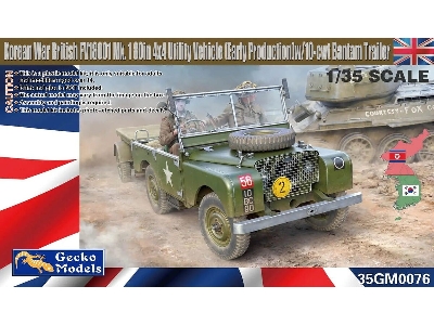 Korean War British Fv18001 Mk.1 80in 4x4 Utility Vehicle Early W/ 10cwt Bantam Trailer - image 1
