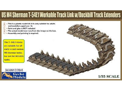 Us M4 Sherman T-54e1 Workable Track Link W/ Duckbill Track Extenders - image 1