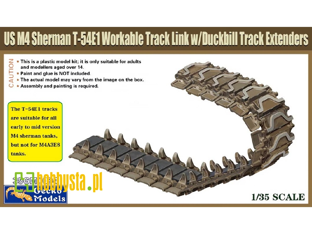 Us M4 Sherman T-54e1 Workable Track Link W/ Duckbill Track Extenders - image 1
